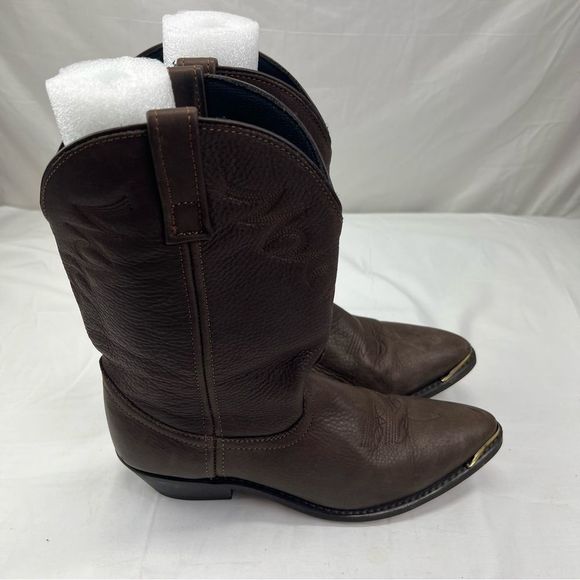 Masterson Cowboy Boots RB888 Brown Leather Metal Tip Toe Western Women’s Size 10 - Picture 5 of 10